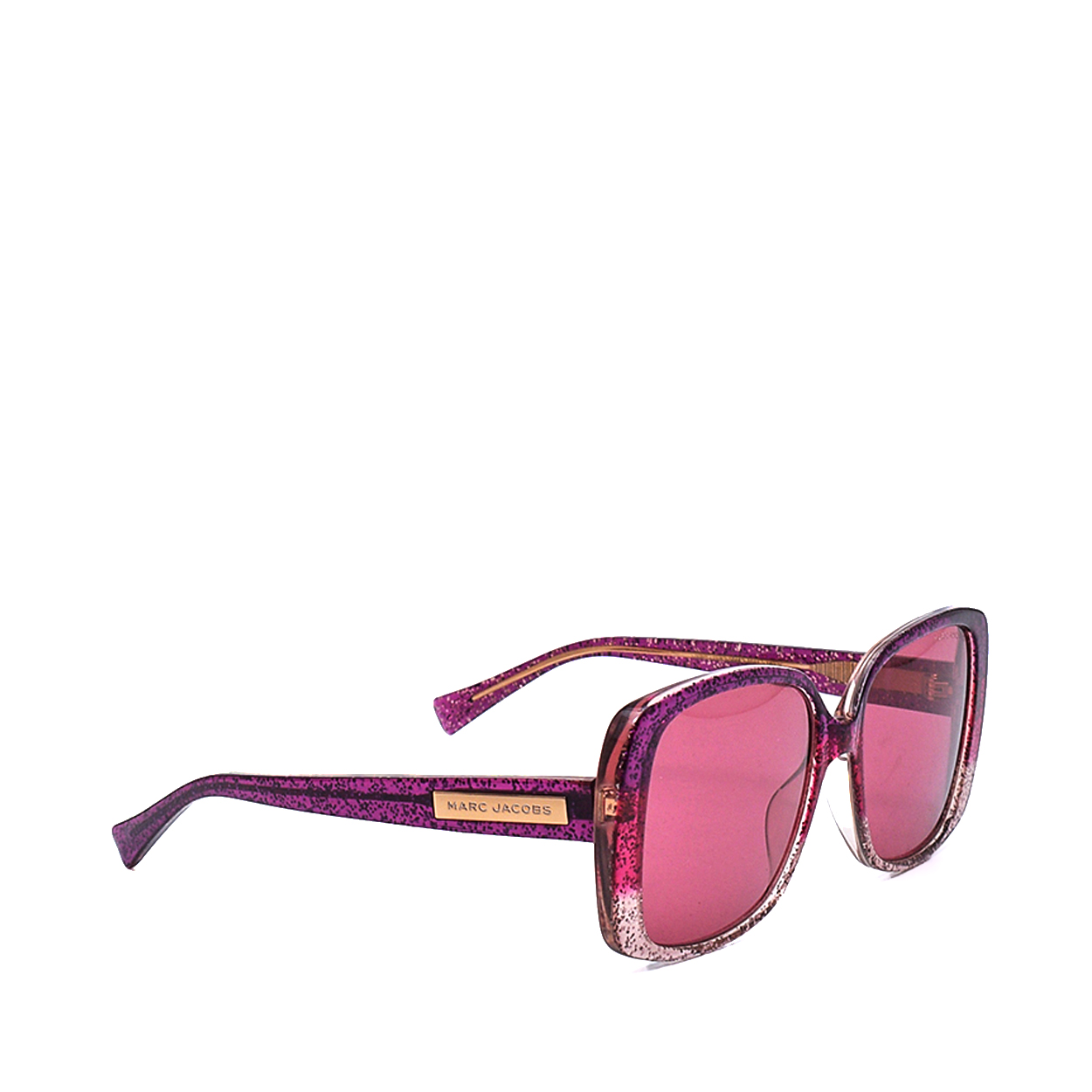 Marc Jacobs- Pink & Gold Glitter Print Square Sunglasses